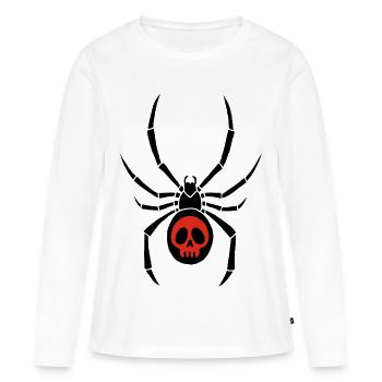 Schwarze Witwe und roter Totenkopf - Frauen Premium Bio Langarmshirt - Weiß - Vorne - Julia (174cm)