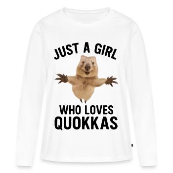 Juste une fille qui aime les quokkas - T-shirt manches longues Premium bio Femme - blanc - Devant - Julia (174cm)