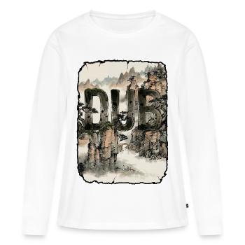Reggae asiatique dub - T-shirt manches longues Premium bio Femme - blanc - Devant - Julia (174cm)