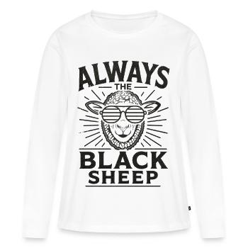 Déclaration Always the Black Sheep - T-shirt manches longues Premium bio Femme - blanc - Devant - Julia (174cm)