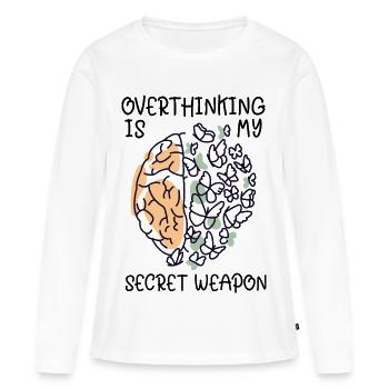 Overthinking Brooding Brain Butterflies - Women's Premium Organic Long Sleeve Shirt - white - Front - Julia (174cm)