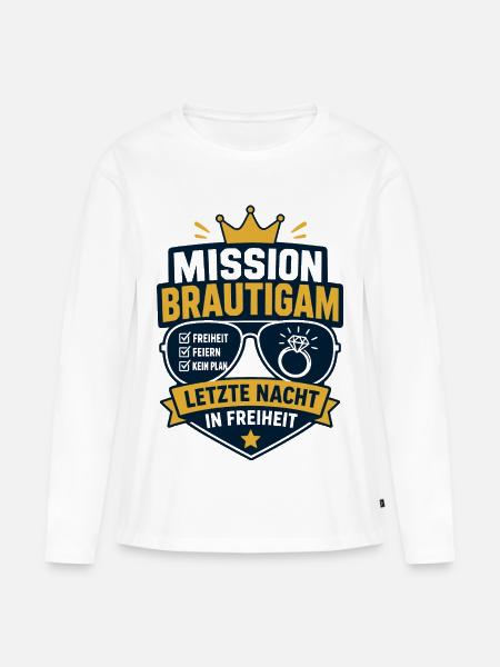 Mission Bräutigam Letzte Nacht in Freiheit - Frauen Premium Bio Langarmshirt - Weiß