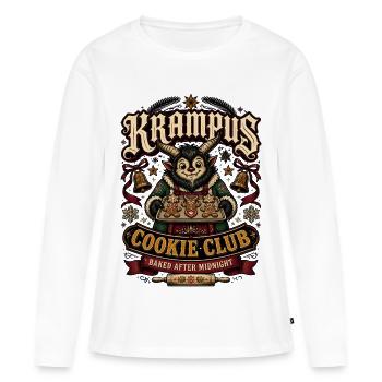 Krampus Cookie Club gebacken nach Mitternacht - Frauen Premium Bio Langarmshirt - Weiß - Vorne - Julia (174cm)