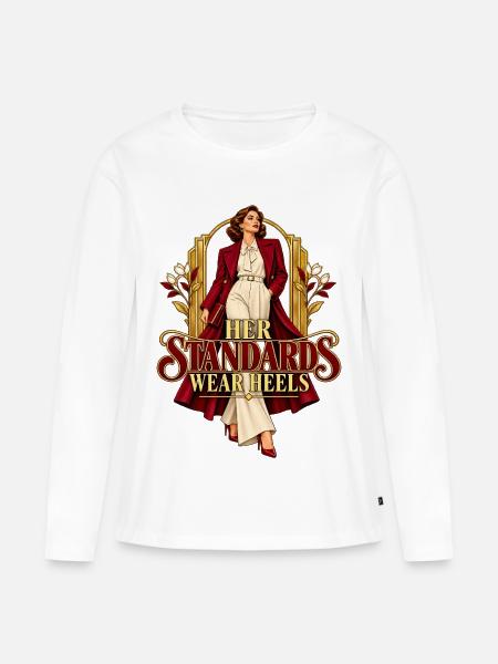 Standards auf Absätzen - Frauen Premium Bio Langarmshirt - Weiß