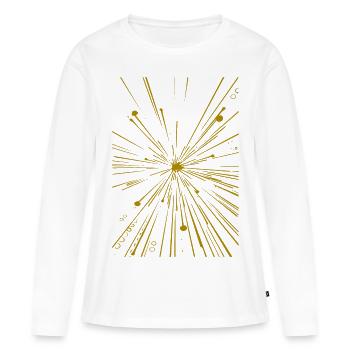 Modèle abstrait - T-shirt manches longues Premium bio Femme - blanc - Devant - Julia (174cm)