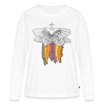 aigle - T-shirt manches longues Premium bio Femme - blanc - Devant - Julia (174cm)