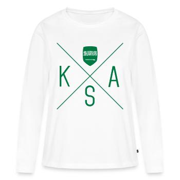 Motif Arabie saoudite - T-shirt manches longues Premium bio Femme - blanc - Devant - Julia (174cm)