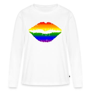 GAY / LESBIAN TOLÉRANCE T-SHIRT - T-shirt manches longues Premium bio Femme - blanc - Devant - Julia (174cm)