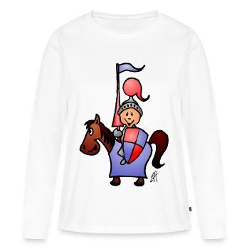 Chevalier - T-shirt manches longues Premium bio Femme - blanc - Devant - Julia (174cm)