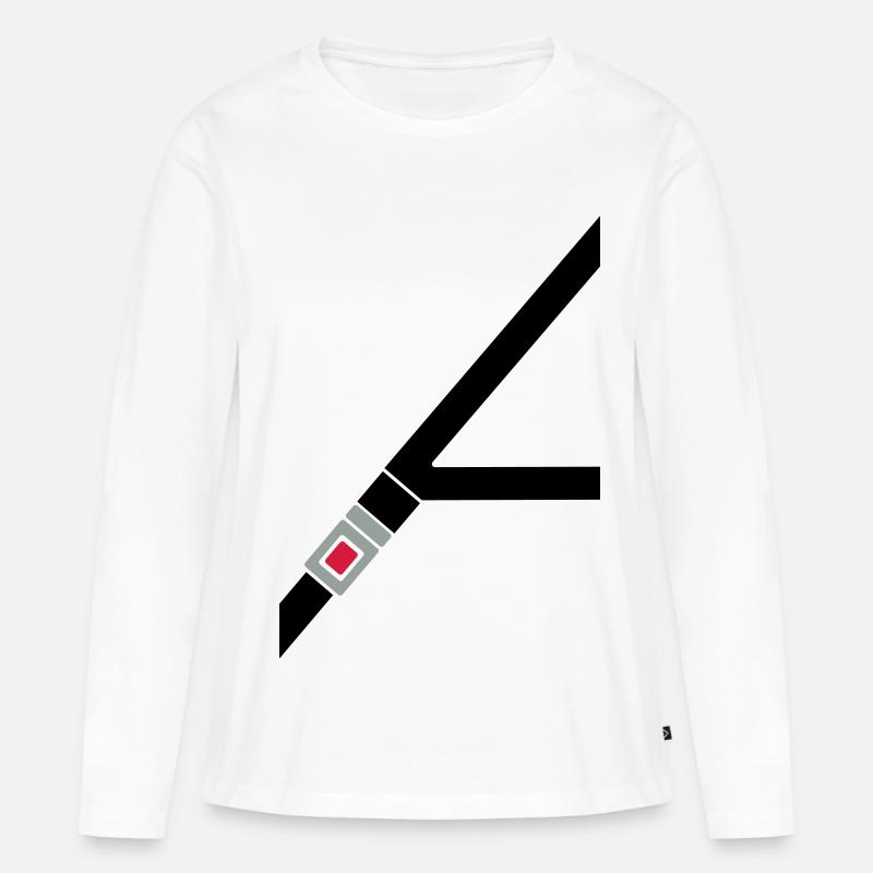 Sicherheitsgurt - Frauen Premium Bio Langarmshirt - Weiß