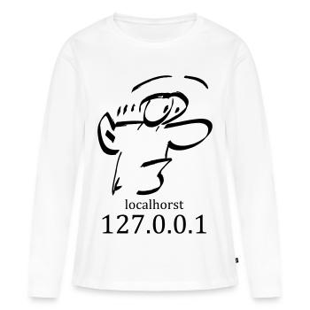 local-horst - 127.0.0.1 - localhorst - T-shirt manches longues Premium bio Femme - blanc - Devant - Julia (174cm)