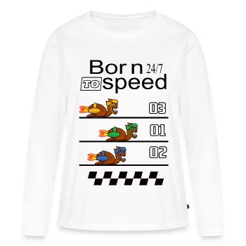 Drôles d’escargots de course - T-shirt manches longues Premium bio Femme - blanc - Devant - Julia (174cm)