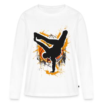 Breakdance - Breakdancer - Breakdancing - Bboy - T-shirt manches longues Premium bio Femme - blanc - Devant - Julia (174cm)