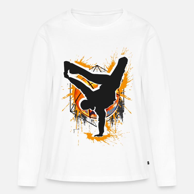 Breakdance - Breakdancer - Breakdancing - Bboy - Frauen Premium Bio Langarmshirt - Weiß