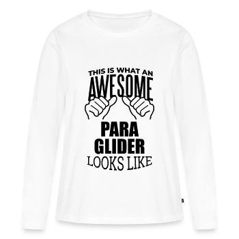 Gleitschirm Gleitschirm Gleitschirm - Frauen Premium Bio Langarmshirt - Weiß - Vorne - Julia (174cm)