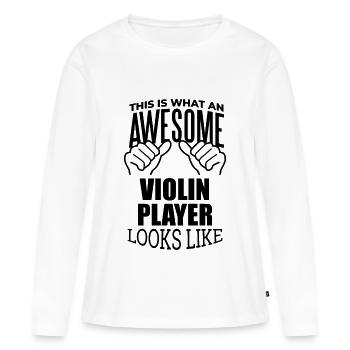 Violon Violon Violon - T-shirt manches longues Premium bio Femme - blanc - Devant - Julia (174cm)