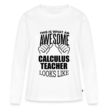 calcul - T-shirt manches longues Premium bio Femme - blanc - Devant - Julia (174cm)