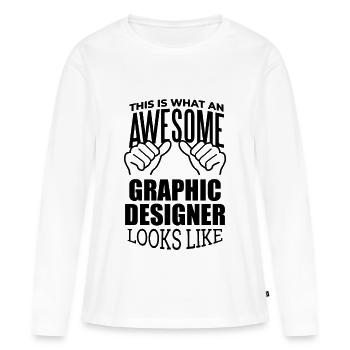 Graphic Designer Graphic Designer Graphic Designer - Women's Premium Organic Long Sleeve Shirt - white - Front - Julia (174cm)