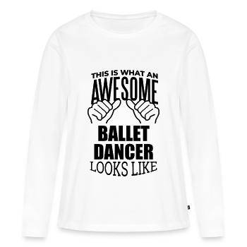 Ballet Ballet Ballet - T-shirt manches longues Premium bio Femme - blanc - Devant - Julia (174cm)