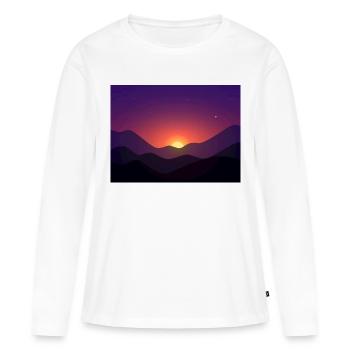 Montagne du Couchant en pente - T-shirt manches longues Premium bio Femme - blanc - Devant - Julia (174cm)