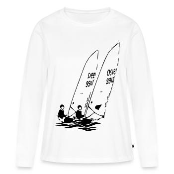 ILCA Dériveurs laser à voile dans la régate - T-shirt manches longues Premium bio Femme - blanc - Devant - Julia (174cm)