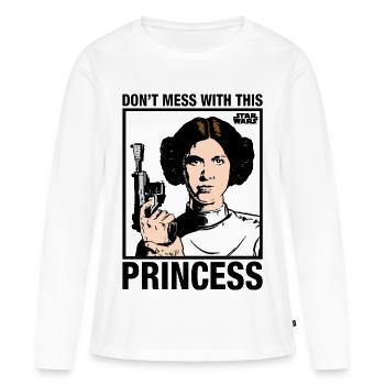 Star Wars Prinzessin Leia Mit Spruch  - Frauen Premium Bio Langarmshirt - Weiß - Vorne - Julia (174cm)