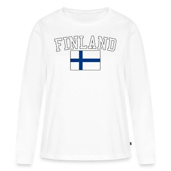 Drapeau national finlandais - T-shirt manches longues Premium bio Femme - blanc - Devant - Julia (174cm)