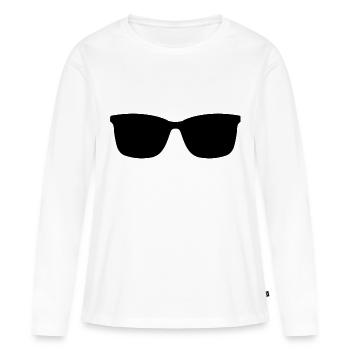 Sonnenbrille - Frauen Premium Bio Langarmshirt - Weiß - Vorne - Julia (174cm)