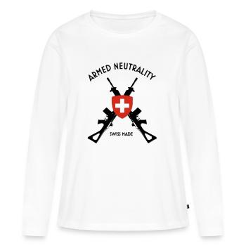 Bewaffnete neutralität schweizer gemacht - Frauen Premium Bio Langarmshirt - Weiß - Vorne - Julia (174cm)