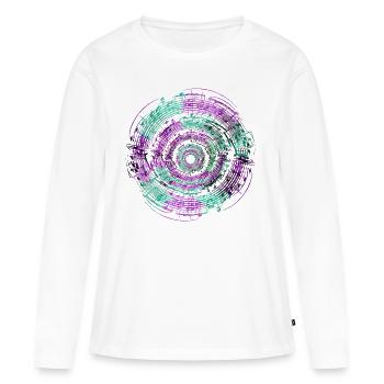 Music Circle Lila Grün - Frauen Premium Bio Langarmshirt - Weiß - Vorne - Julia (174cm)