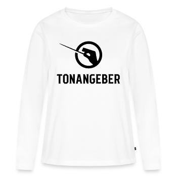 Le chef d’orchestre - T-shirt manches longues Premium bio Femme - blanc - Devant - Julia (174cm)