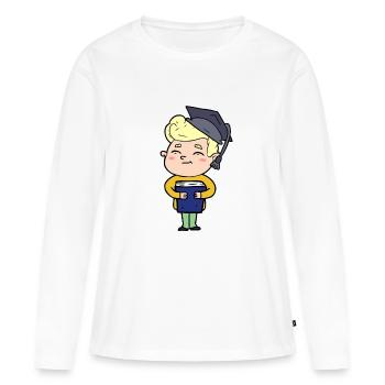Mon rêve de diplôme de Bachelor Master - T-shirt manches longues Premium bio Femme - blanc - Devant - Julia (174cm)