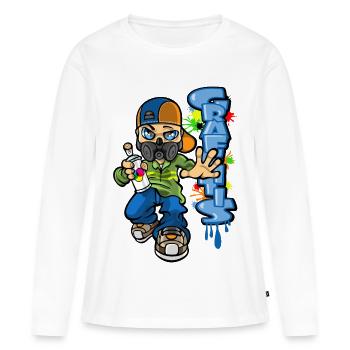 B-boy and graffiti - T-shirt manches longues Premium bio Femme - blanc - Devant - Julia (174cm)