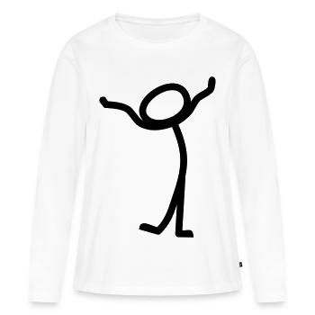 Comic - Frauen Premium Bio Langarmshirt - Weiß - Vorne - Julia (174cm)