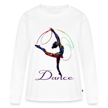 Poète de danse à la lumière de l’arc-en-ciel - T-shirt manches longues Premium bio Femme - blanc - Devant - Julia (174cm)