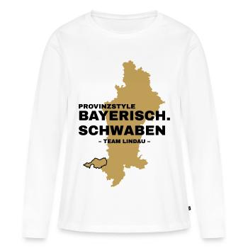 Souabe | LINDAU - T-shirt manches longues Premium bio Femme - blanc - Devant - Julia (174cm)