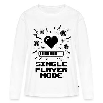 Cœur de joueur en mode solo - T-shirt manches longues Premium bio Femme - blanc - Devant - Julia (174cm)