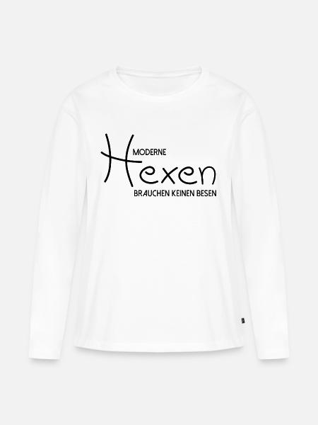 Moderne Hexe - Frauen Premium Bio Langarmshirt - Weiß