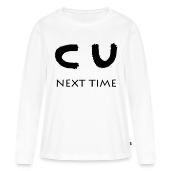 CU PROCHAINE FOIS - T-shirt manches longues Premium bio Femme - blanc - Devant - Julia (174cm)