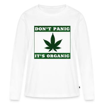 cannabis - T-shirt manches longues Premium bio Femme - blanc - Devant - Julia (174cm)