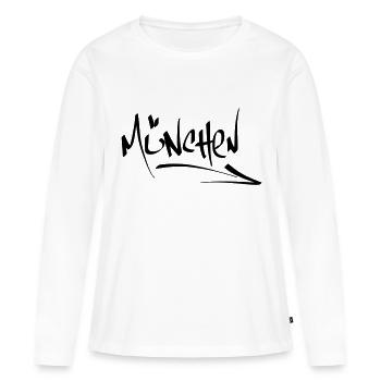 Munich - T-shirt manches longues Premium bio Femme - blanc - Devant - Julia (174cm)