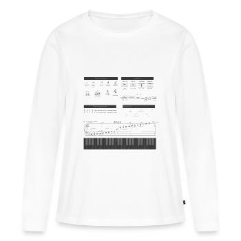 Musik Theorie Musiker Shirt Geschenk - Frauen Premium Bio Langarmshirt - Weiß - Vorne - Julia (174cm)