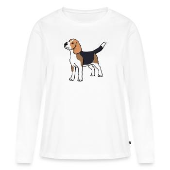 Beagle, Hund, Rasse, Zeichnung, Comic, Hunderasse - Frauen Premium Bio Langarmshirt - Weiß - Vorne - Julia (174cm)