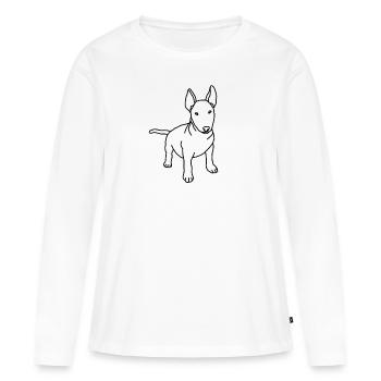 Bull Terrier, chien, chien de combat, dessin - T-shirt manches longues Premium bio Femme - blanc - Devant - Julia (174cm)