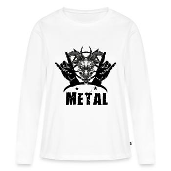 musique métal - T-shirt manches longues Premium bio Femme - blanc - Devant - Julia (174cm)