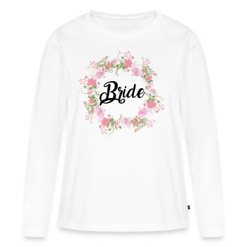 jeune mariée - T-shirt manches longues Premium bio Femme - blanc - Devant - Julia (174cm)