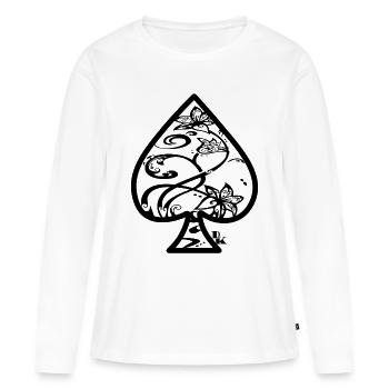 as de pique by dk - T-shirt manches longues Premium bio Femme - blanc - Devant - Julia (174cm)