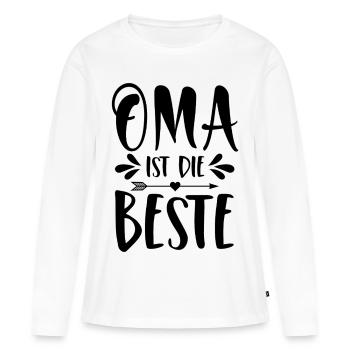 Oma ist die Beste - Frauen Premium Bio Langarmshirt - Weiß - Vorne - Julia (174cm)