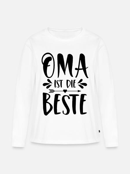 Oma ist die Beste - Frauen Premium Bio Langarmshirt - Weiß