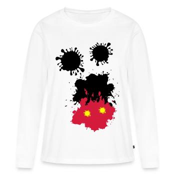 Mouse taches - T-shirt manches longues Premium bio Femme - blanc - Devant - Julia (174cm)